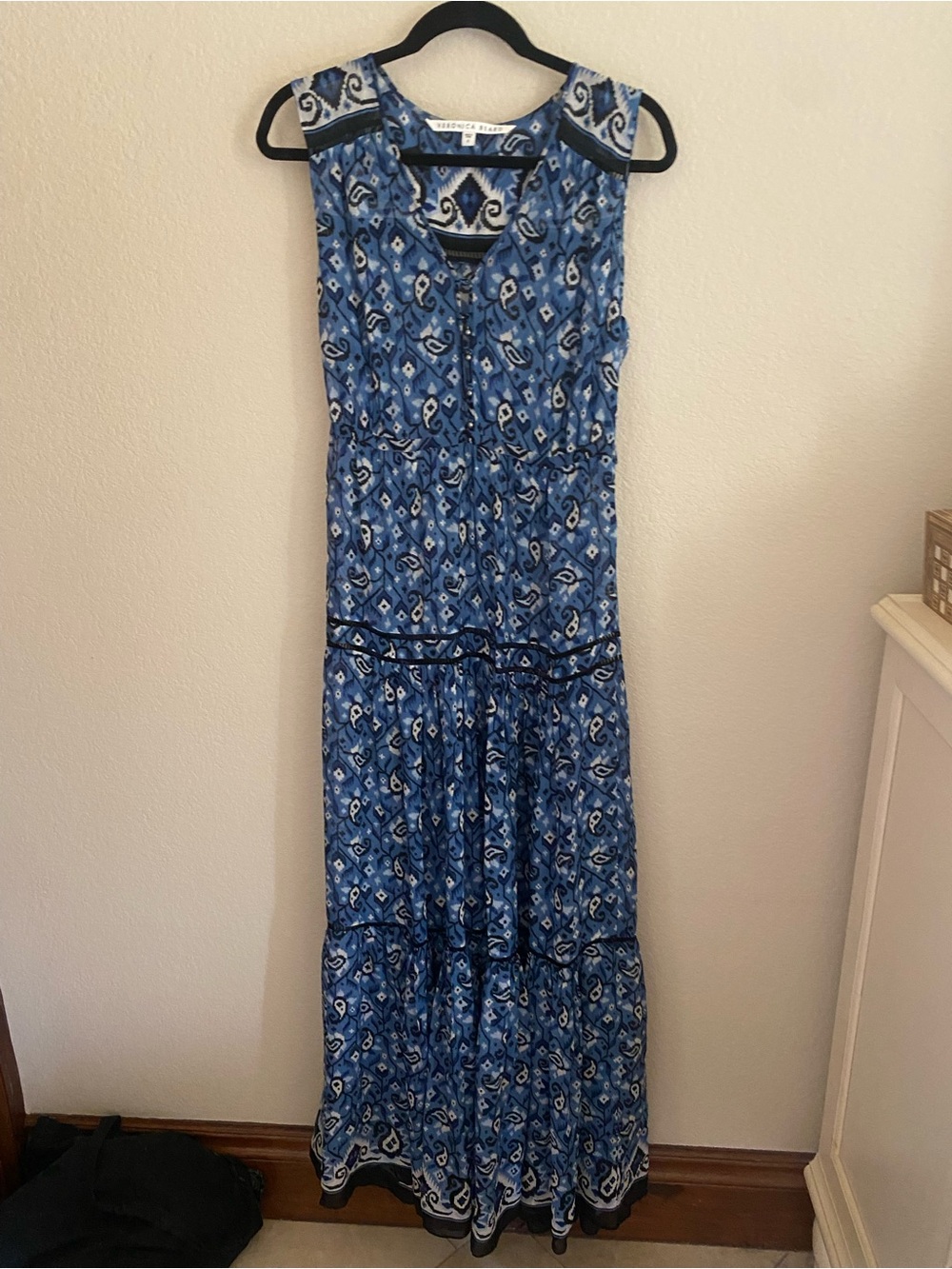 Veronica Beard Blue Sleeveless Maxi Dress